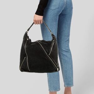 Marc Jacobs Luxe Black Pebbled Leather Hobo Edgy Zipper Detail NWT 🔥